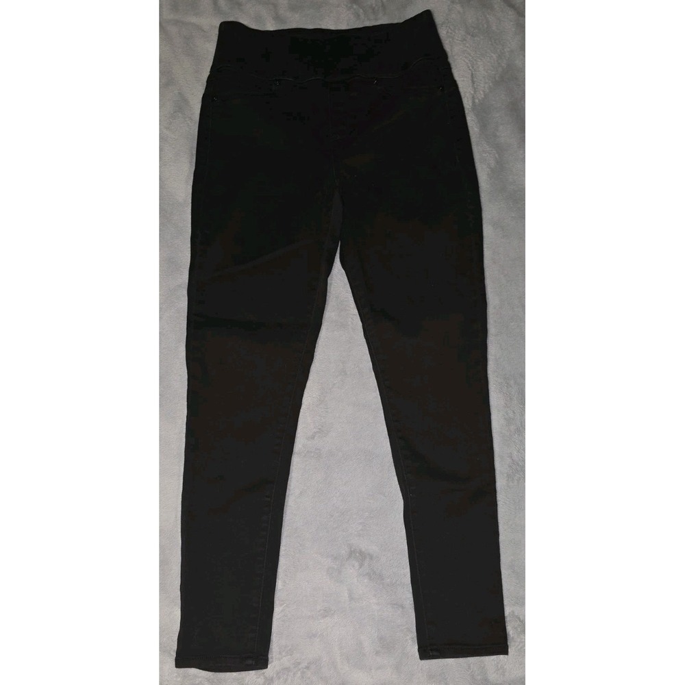 Seven7 Womens Black Pull On Skinny Jeans Wide Waistband Slim Fit Pants